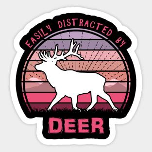 Easily Distracted By Deer Sticker